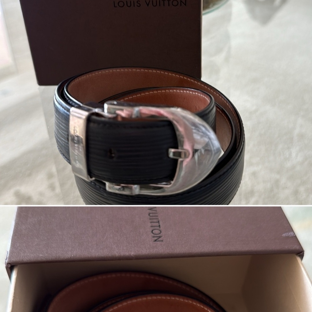 Louis Vuitton Black Epi Leather Unisex Belt